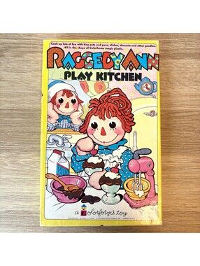 Vintage 1975 Raggedy Ann Kitchen Colorforms Play Set, Unused, Complete In Box